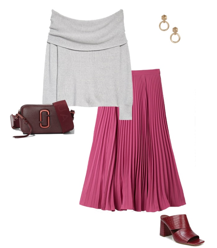 pink and gray outfit | 40plusstyle.com