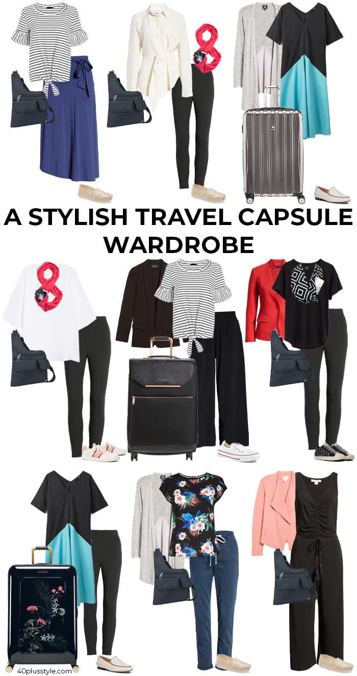 Stylish travel capsule wardrobe | 40plusstyle.com