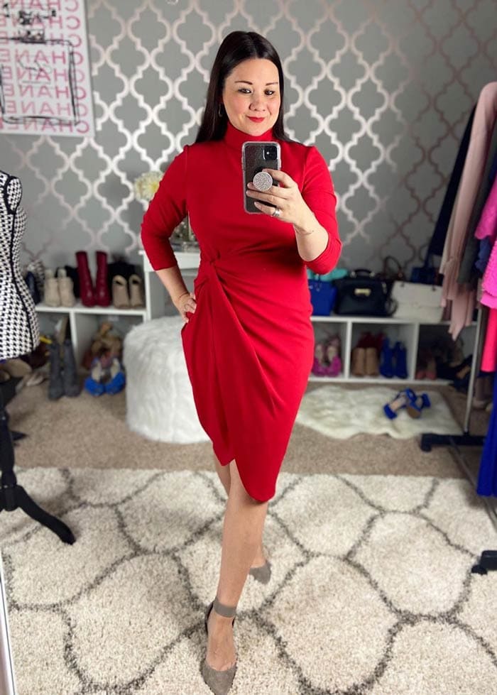 Suzie wears an asymmetrical dress | 40plusstyle.com