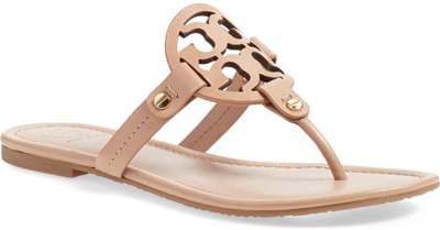 shoes for women with big feet - Tory Burch 'Miller' flip flop | 40plusstyle.com