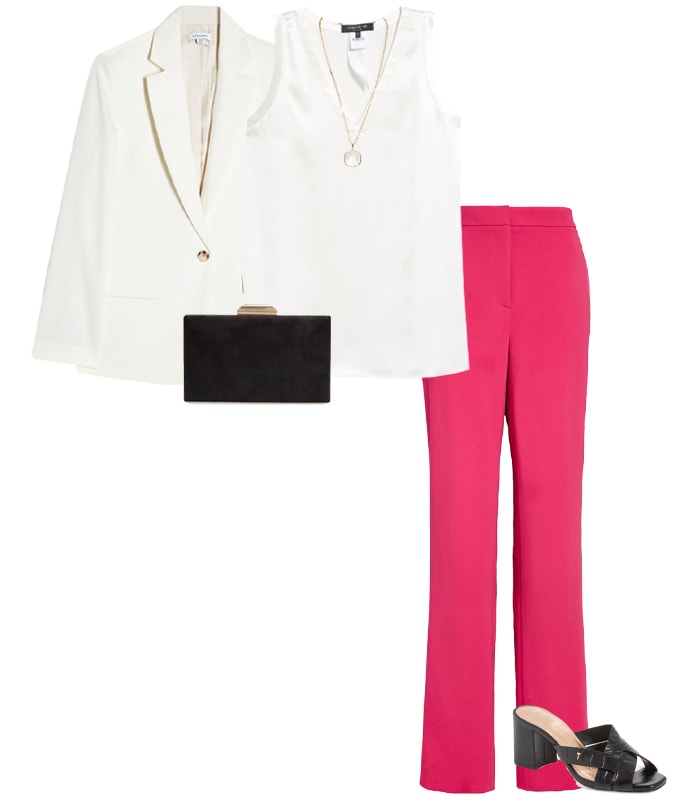 Pink and white outfit | 40plusstyle.com