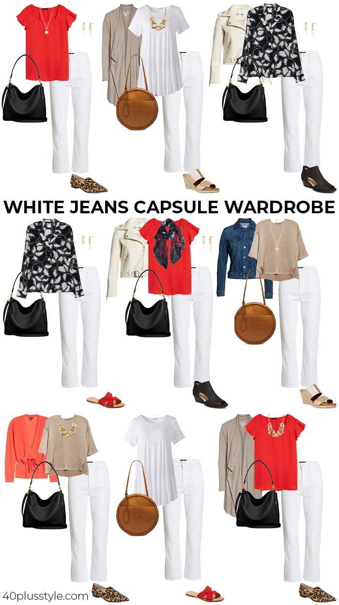 A white jeans capsule wardrobe | 40plusstyle.com