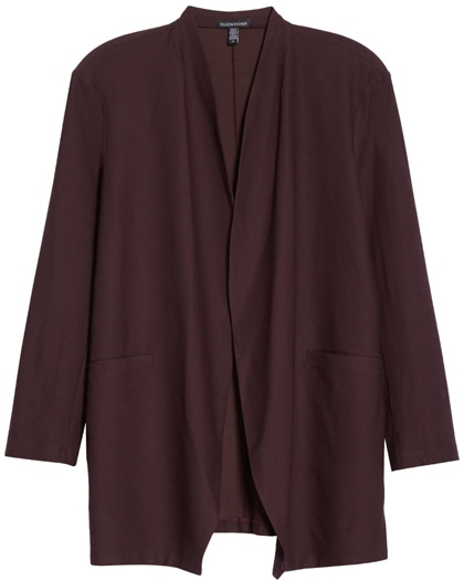 Eileen Fisher cutaway jacket | 40plusstyle.com