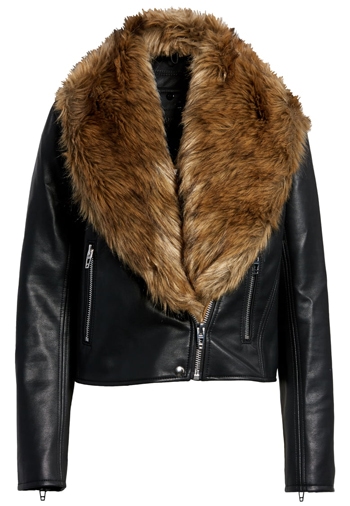 BLANKNYC moto jacket with faux fur trim | 40plusstyle.com