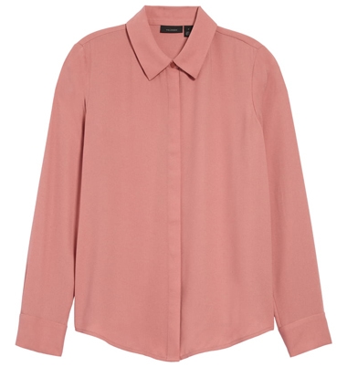 Halogen hidden button blouse | 40plusstyle.com