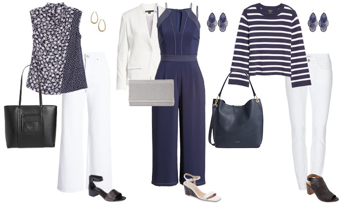 navy and white outfit ideas | 40plusstyle.com