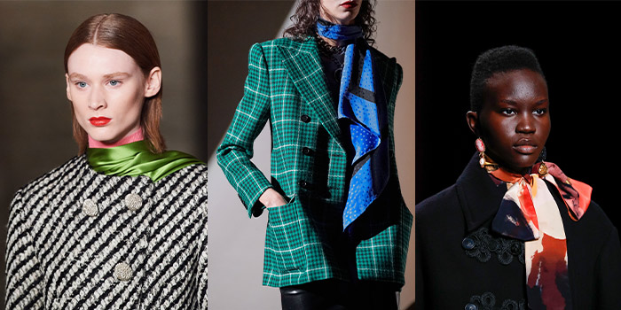 scarf styles on the 2020 fall runways | 40plusstyle.com