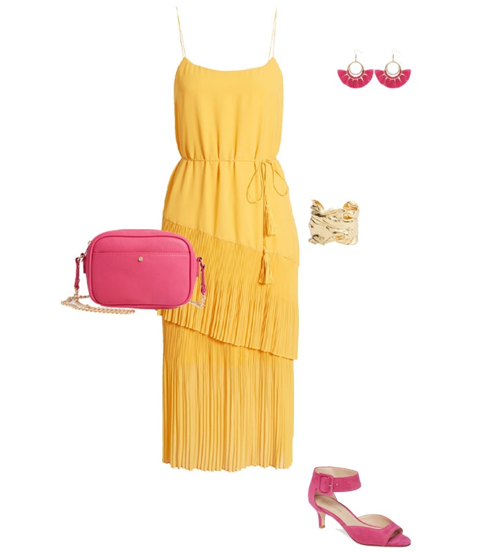 pink and yellow outfit | 40plusstyle.com