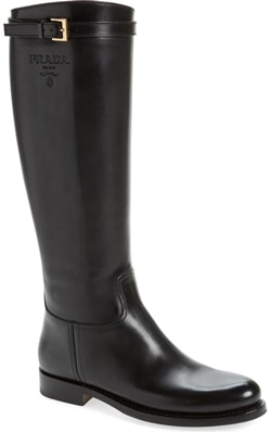 Best designer shoes - Prada knee high riding boot | 40plusstyle.com