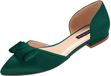 ERIJUNOR bow half d’Orsay flats | 40plusstyle.com