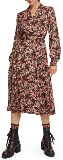 Scotch & Soda floral wrap dress | 40plusstyle.com 