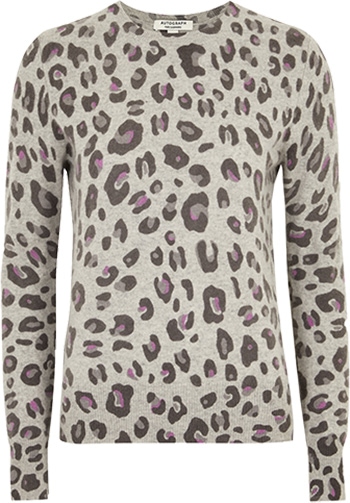 Marks & Spencer pure cashmere leopard print jumper | 40plusstyle.com