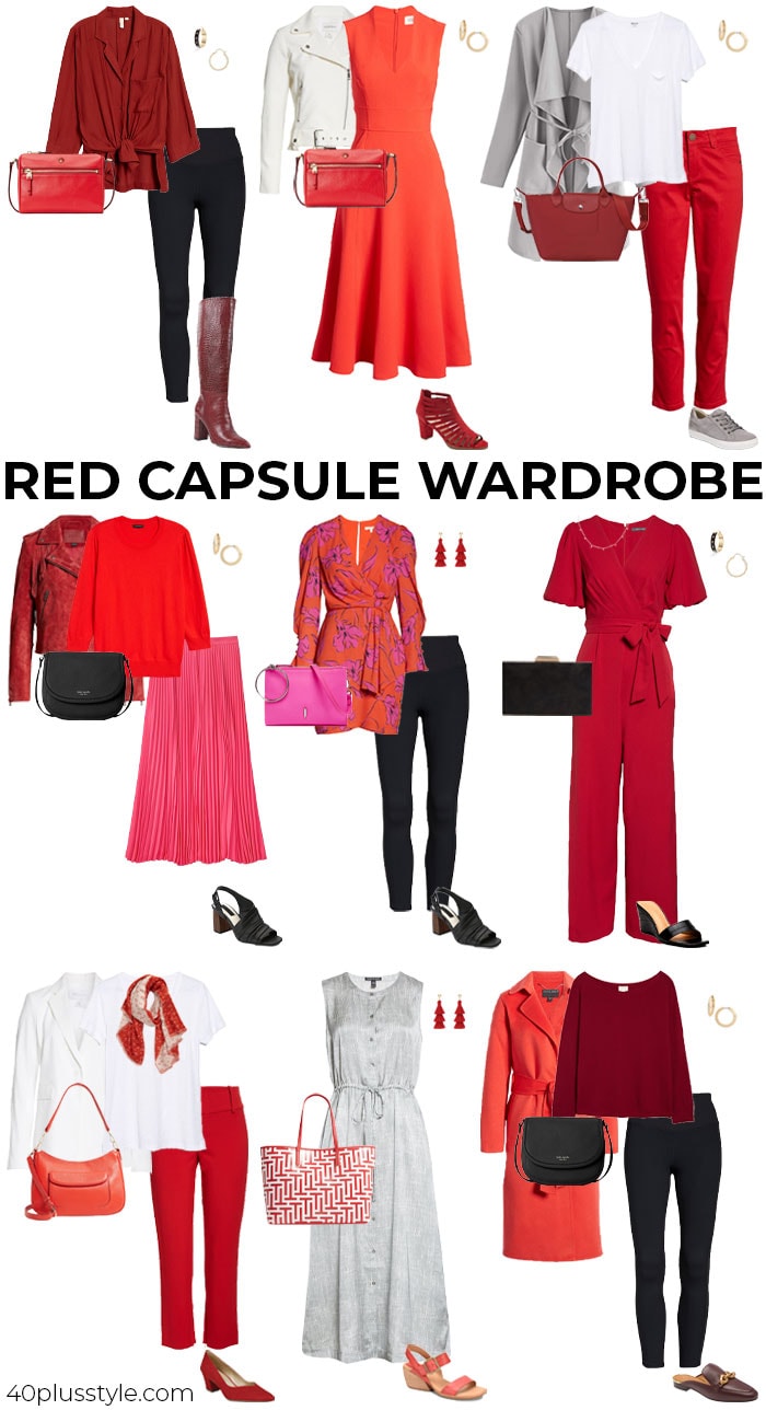 Red capsule wardrobe | 40plusstyle.com