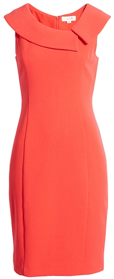 Harper Rose envelope collar crepe sheath dress | 40plusstyle.com
