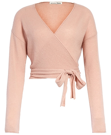 Reformation cashmere wrap sweater | 40plusstyle.com