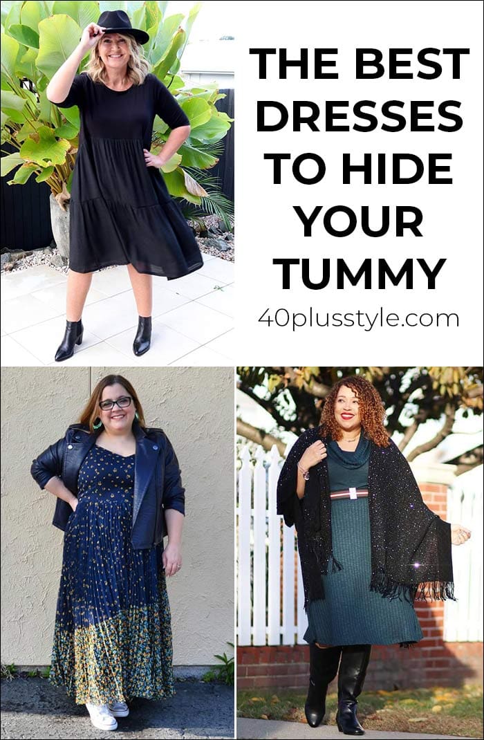 The best dresses to hide your tummy | 40plusstyle.com