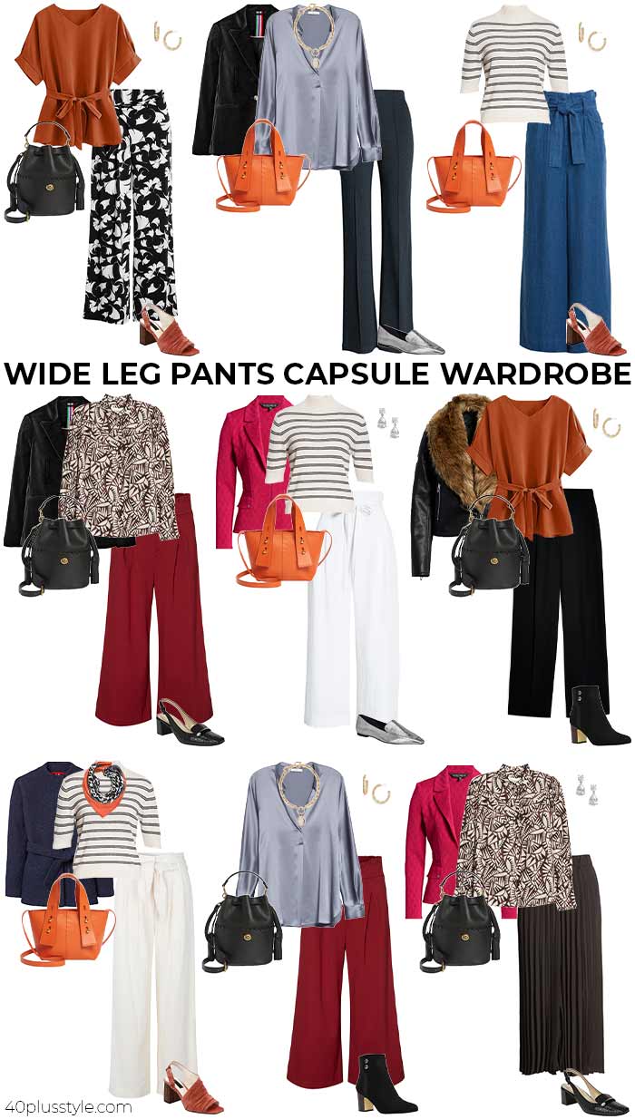 wide leg pants capsule wardrobe | 40plusstyle.com