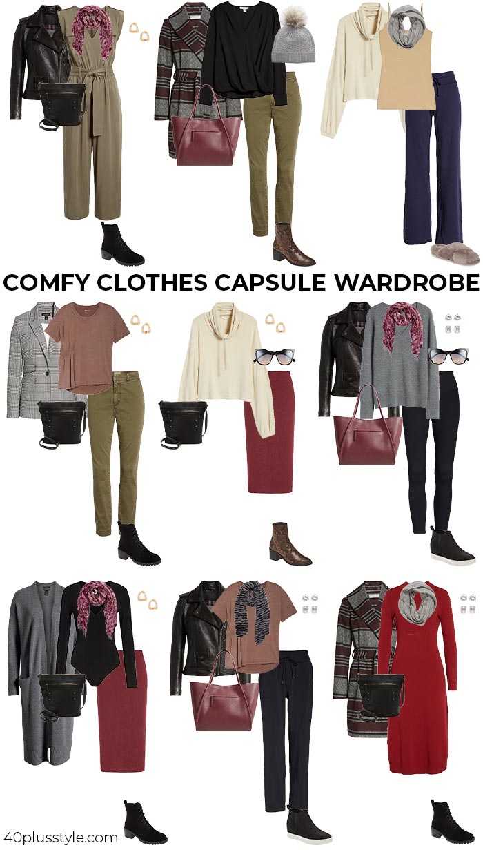 Comfy clothing capsule wardrobe | 40plusstyle.com