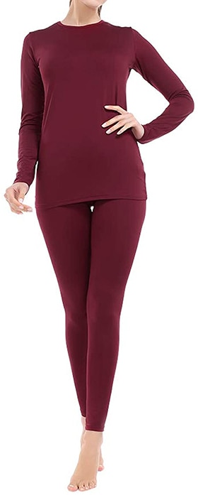 MANCYFIT fleece lined thermal underwear set | 40plusstyle.com