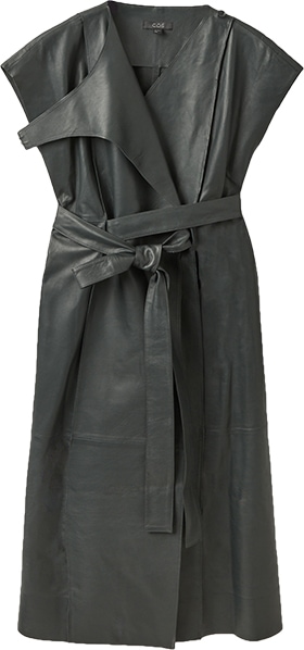 Warm winter dresses - COS belted leather dress | 40plusstyle.com