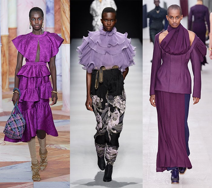 Purple outfits from the catwalks | 40plusstyle.com