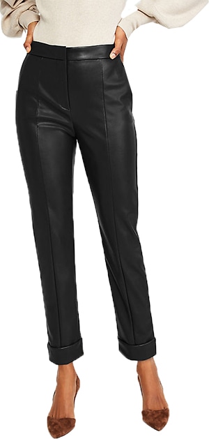 Ann Taylor faux leather high waist ankle pants | 40plusstyle.com