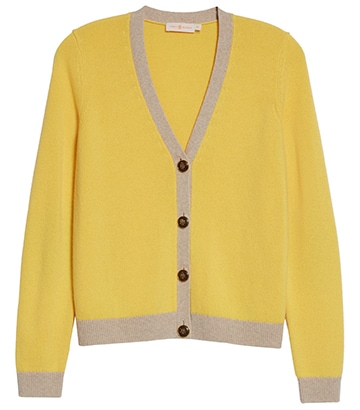 Tory Burch colorblock cashmere sweater | 40plusstyle.com