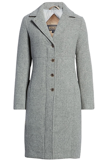 Warm women's coats - Pendleton Michigan Ave water resistant wool blend long down coat | 40plusstyle.com