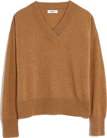 Madewell cashmere V-Neck sweater | 40plusstyle.com