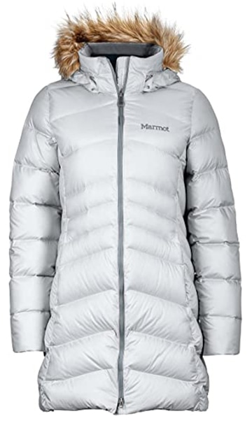 Warm winter coats - Marmot Montreal knee-length down puffer coat | 40plusstyle.com