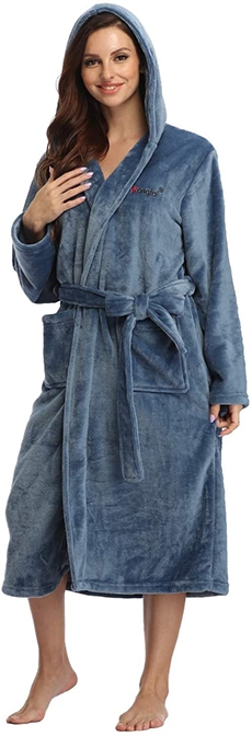RONGTAI Fleece Soft Plush Warm Robe | 40plusstyle.com