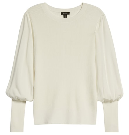Halogen puff sleeve sweater | 40plusstyle.com