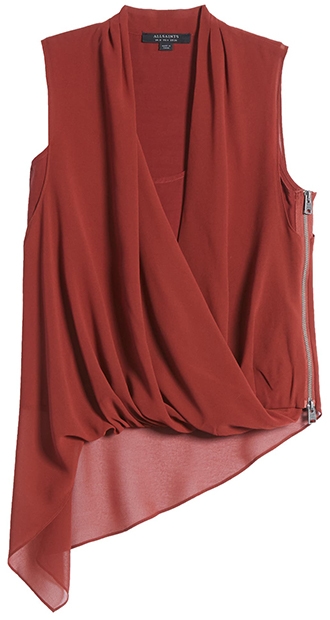 Stylish clothes - ALLSAINTS drape top | 40plusstyle.com