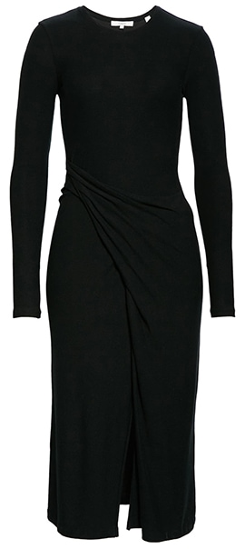 Vince drape long sleeve midi dress | 40plusstyle.com