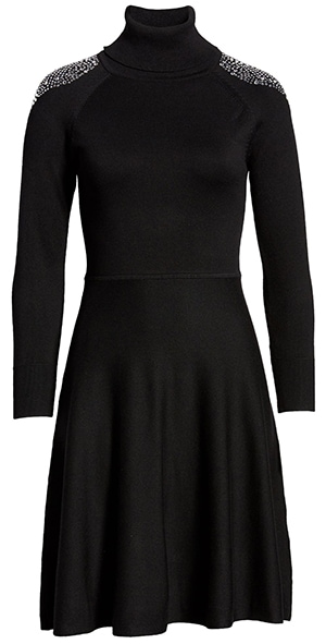 Eliza J turtleneck fit & flare sweater dress | 40plusstyle.com