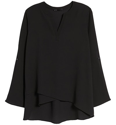Stylish clothes - GIBSONOOK cross front tunic blouse | 40plusstyle.com