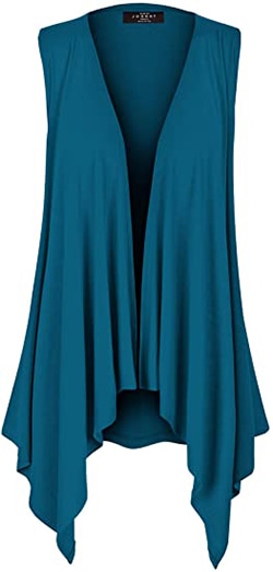 MBJ open front drape vest cardigan | 40plusstyle.com