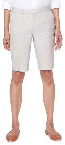Stylish clothes - NYDJ stretch linen blend bermuda shorts | 40plusstyle.com