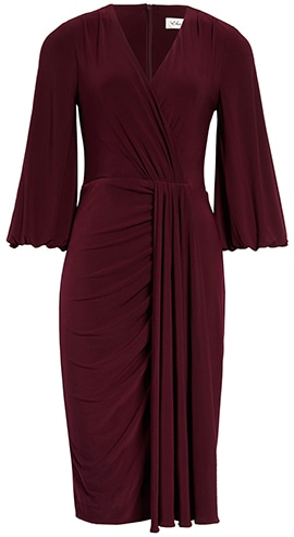 Wardrobe essentials - Eliza J wrap look dress | 40plusstyle.com