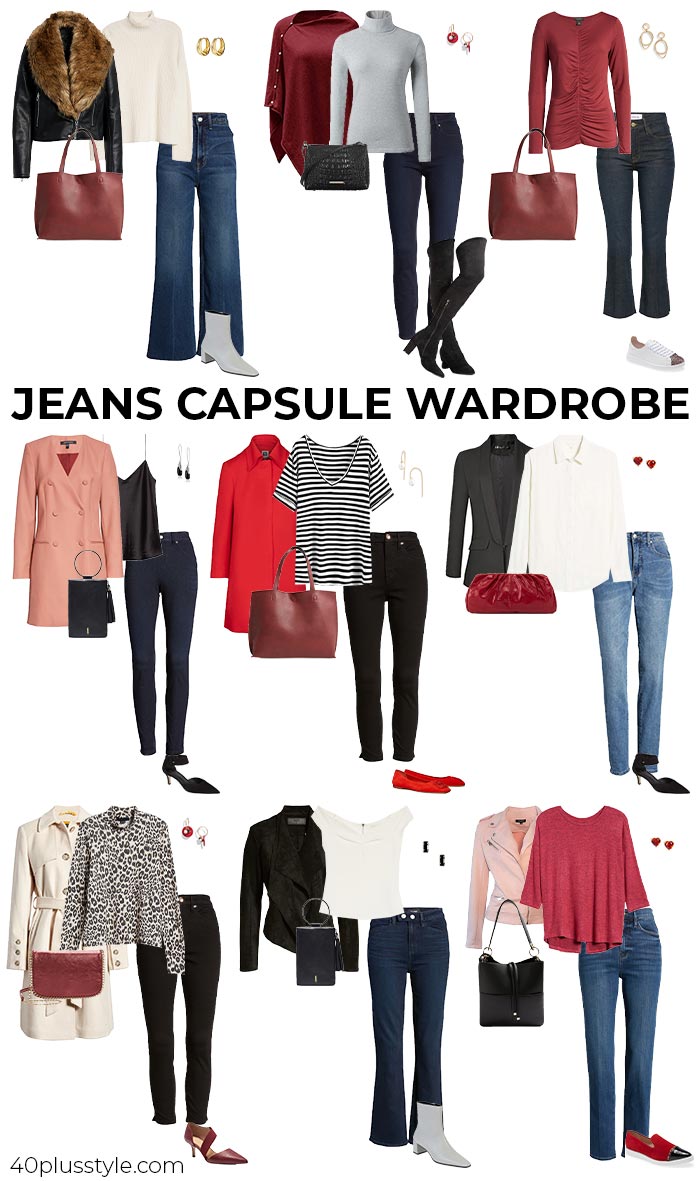 Jeans capsule wardrobe | 40plusstyle.com