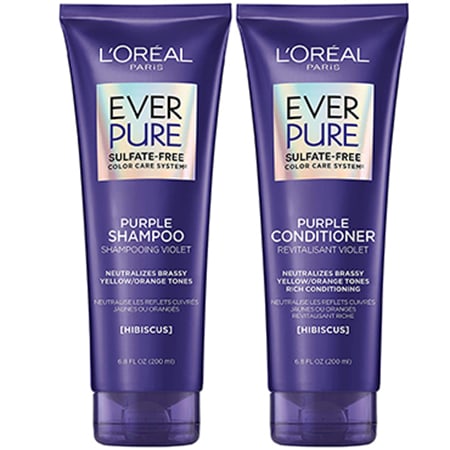 L'Oreal Paris EverPure Brass Toning Purple Shampoo and Conditioner Kit | 40plusstyle.com