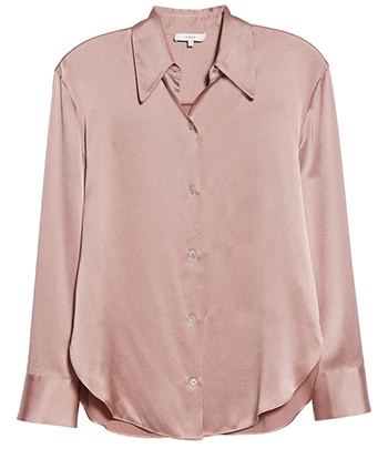 Vince shaped collar silk blouse | 40plusstyle.com