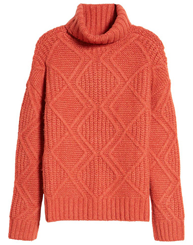 Caslon chunky cable knit turtleneck sweater | 40plusstyle.com