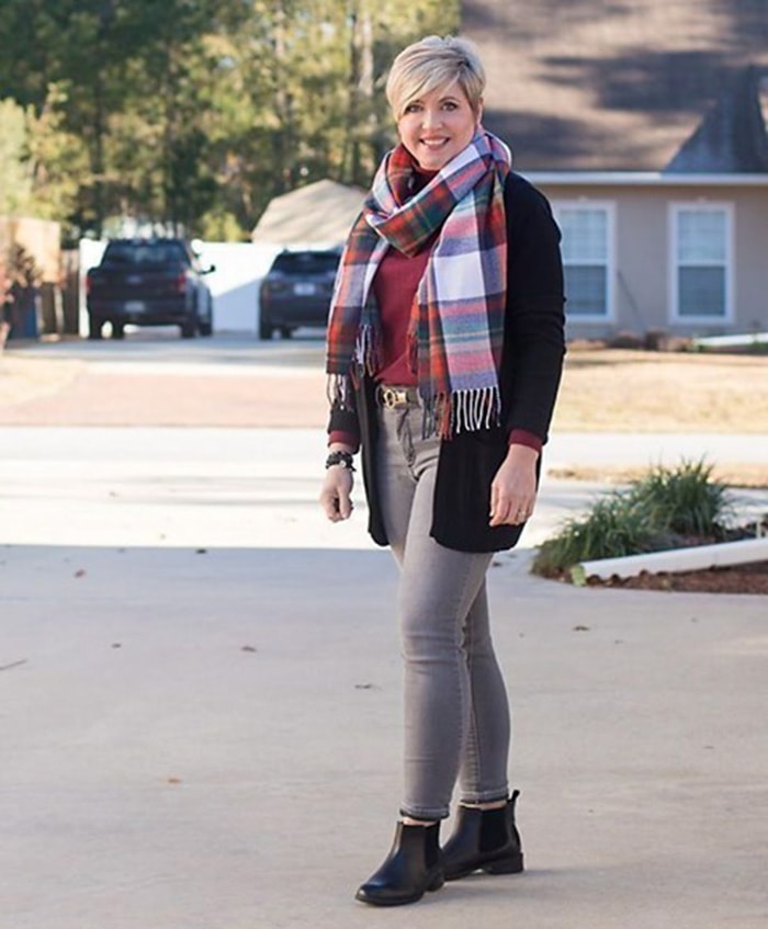 plaid blanket scarf ivory turtleneck colorado-3