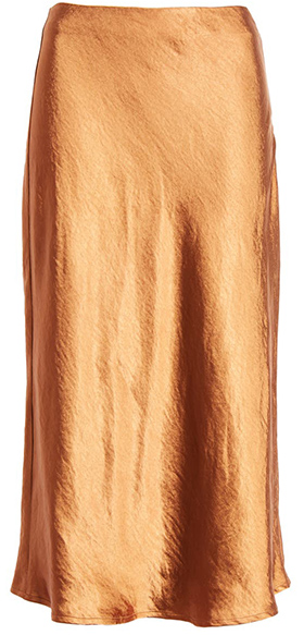 Lulus satin A-line skirt | 40plusstyle.com