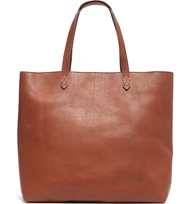 Madewell Zip Top Transport Leather Tote | 40plusstyle.com