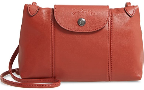 Longchamp Le Pliage - Cuir Leather Crossbody Bag | 40plusstyle.com