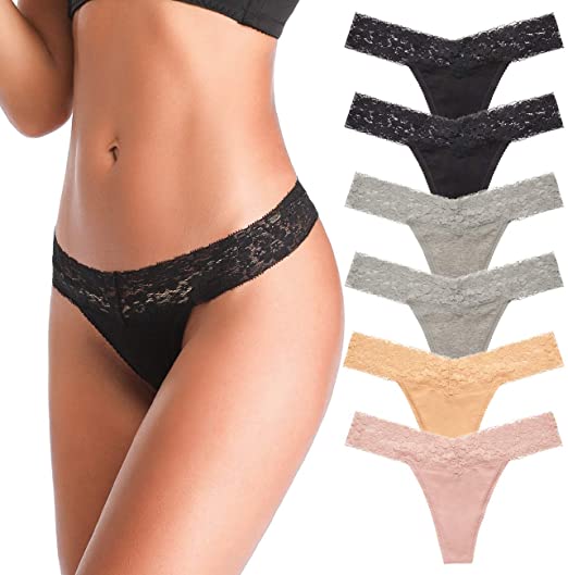 Most comfortable women's underwear - ANNYISON low back seamless lace thongs | 40plusstyle.com