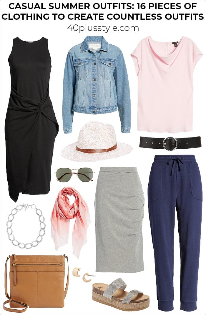 Casual summer outfits - casual summer capsule wardrobe of 16 items