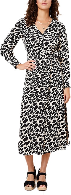LOFT Tall cheetah print midi shirtdress | 40plusstyle.com